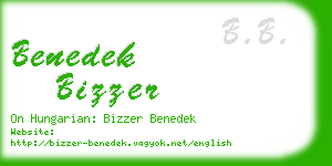 benedek bizzer business card